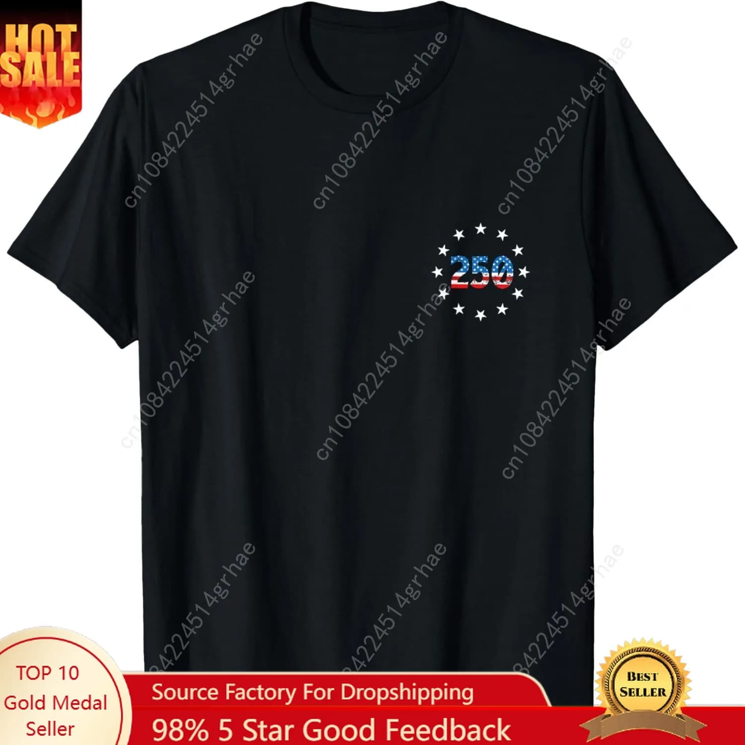 T-shirt 250 anni dell'Indipendenza America 250° anniversario