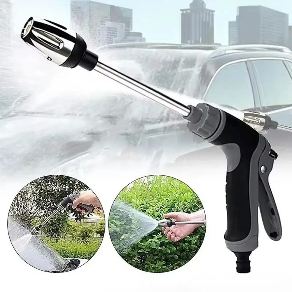 Pistola ad acqua ad alta pressione per lavaggio auto, attrezzo per lavaggio auto con asta lunga, attrezzo per irrigazione giardino, ugello per tubo da giardino, doccia da giardino