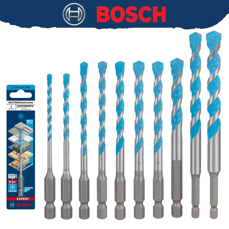 BOSCH EXPERT HEX-9 Multi Construction Drill Bit For Concrete Soft Tiles High Hardness Twist Drill 2608900569 2608900574