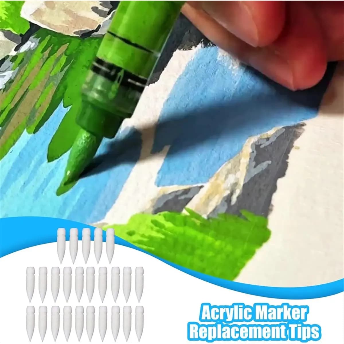 (ABLP) Paint Marker Replacement Tips-Durable Acrylic Pen Heads Wear Resistant Refill Accessories for Drawing, Hand Lettering