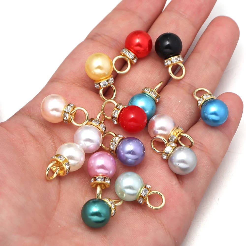 30 Pezzi di Perle Finte con Strass Incastonati, Accessori per Collane, Vestiti, Orecchini, Bracciali e Creazione di Gioielli Fai-da-Te