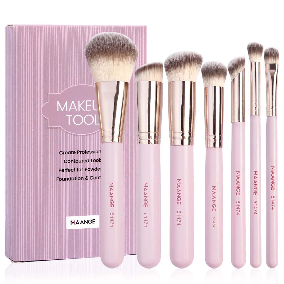 MAANGE 7PCS Set of Makeup Brushes Background Corrector Umbrella Makeup Brush for Liquid Cream Beauty Tool for Soft and dense Cosmetic Makeup