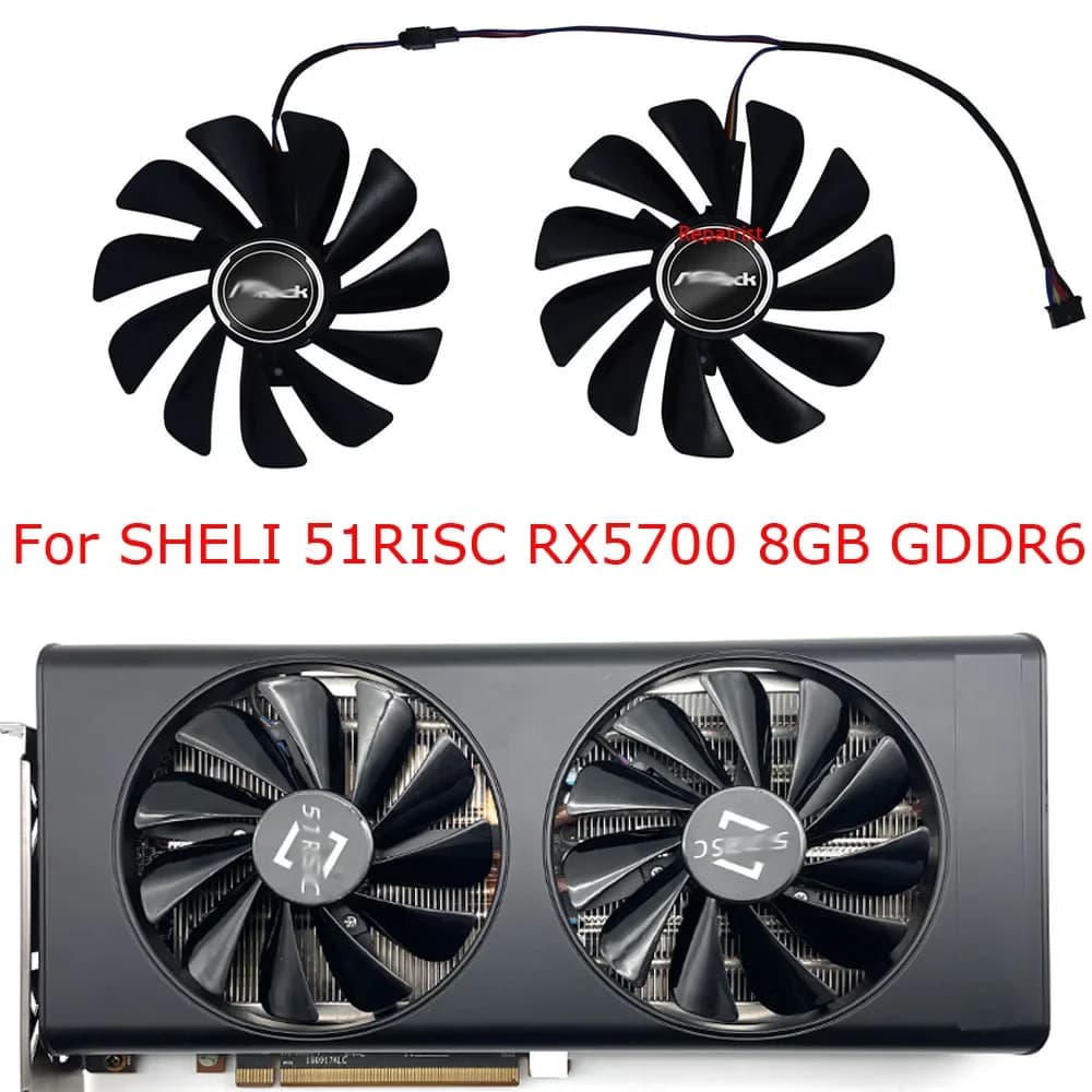 2pcs/Set,Video Cards Fan,DIY FDC10U12S9-C,For 51RISC SHELI RX5700 RX 5700 8GB DESKTOP GAMING,VGA Graphics Card Cooler