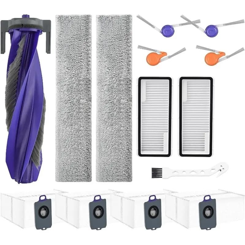 M04K For Narwal Flow Robot Vacuum Cleaner Accessories- Main Side Brush, Dust Bag, Dust Container, Filter& Mop Cloth(14-Piece Set