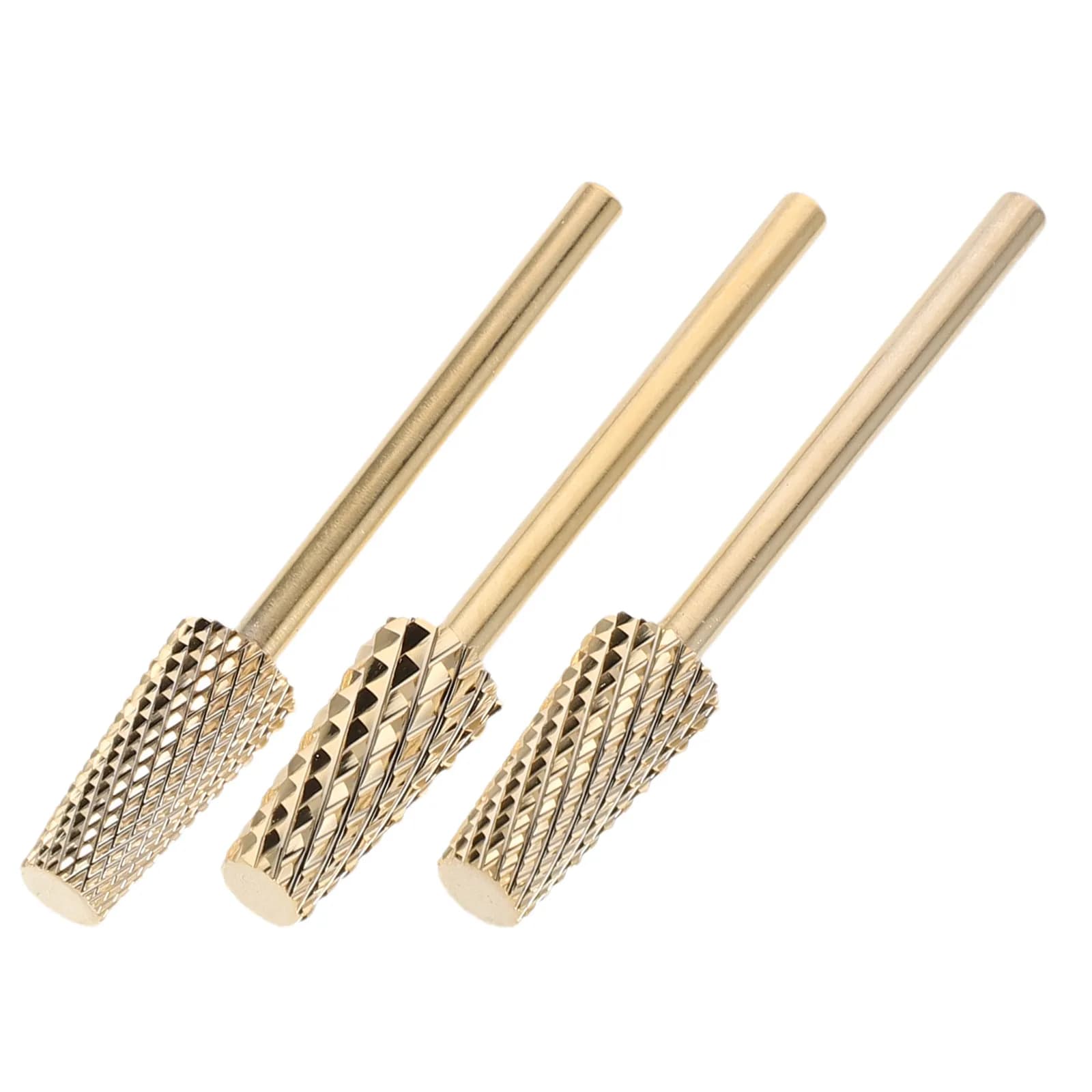 3 punte per fresa per unghie in acciaio al tungsteno, per la rimozione di unghie acriliche, pulizia delle cuticole, strumento per manicure, punta per lucidatura, nail art