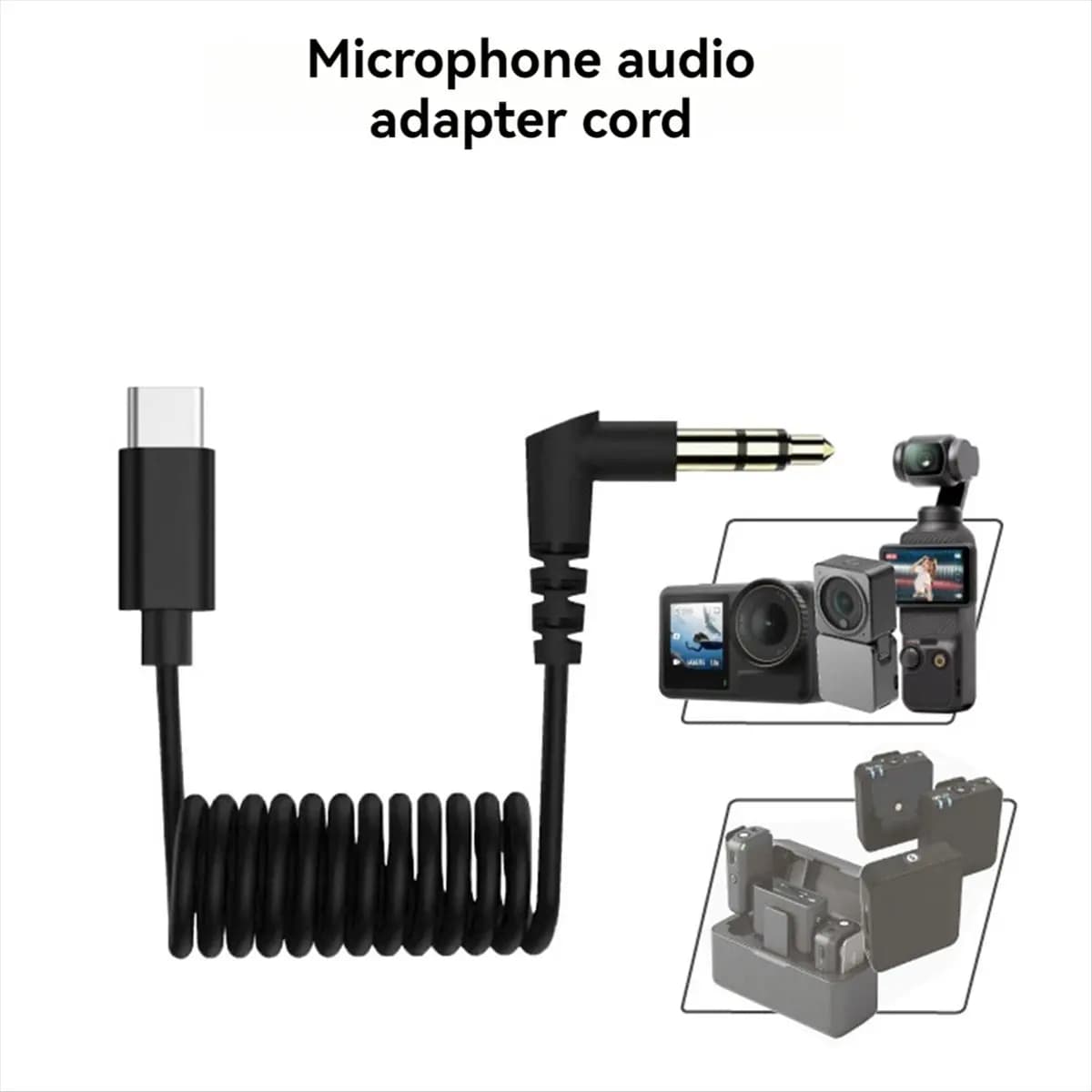 (BOFF) Audio Cable Type-C to 3.5mm for DJI OSMO Action 5 PRO/2/3/4 /5 Camera Pocket 3 Mic Audio Microphone Adapter