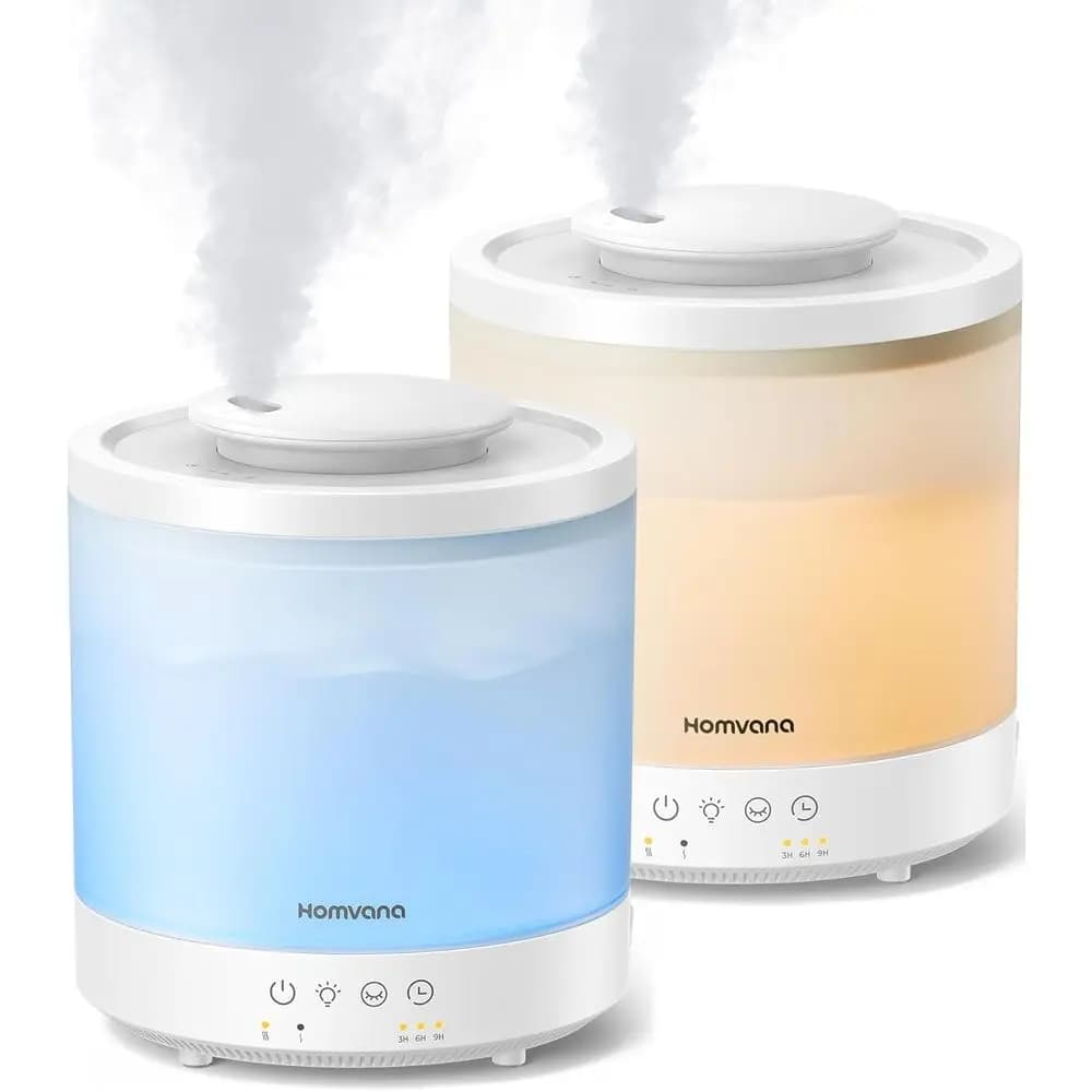 Confezione Doppia di Umidificatori a Nebbia Fredda da 1,5L per Camere da Letto o Camere dei Bambini, Diffusore di Oli Essenziali, Funzione 3-in-1, Ideale per Piante Domestiche