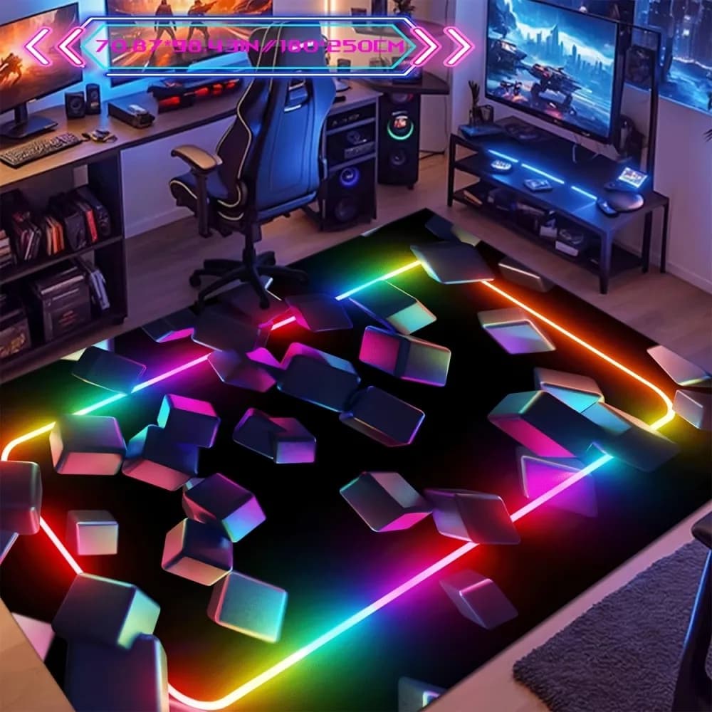 Tappetino da gioco VIKAMA dal design colorato, tappeto elegante, lavabile in lavatrice, ideale per stanze Esports e ingressi del Internet Cafe