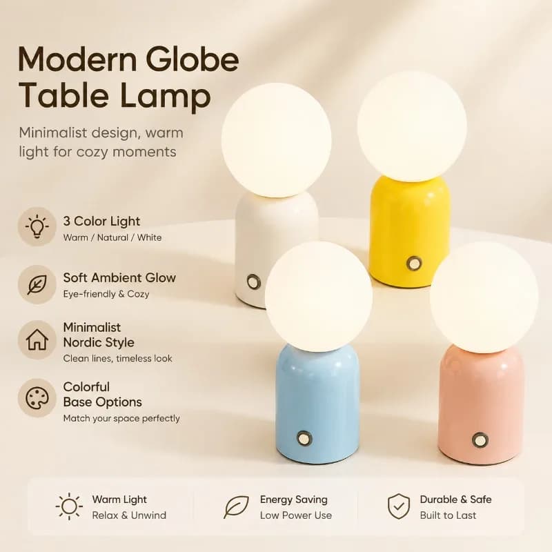 Lampada da Tavolo Creativa Europea Stile Macaron, Decorazione Artistica per Soggiorno, Lampada Semplice e Personalizzata per Camera da Letto