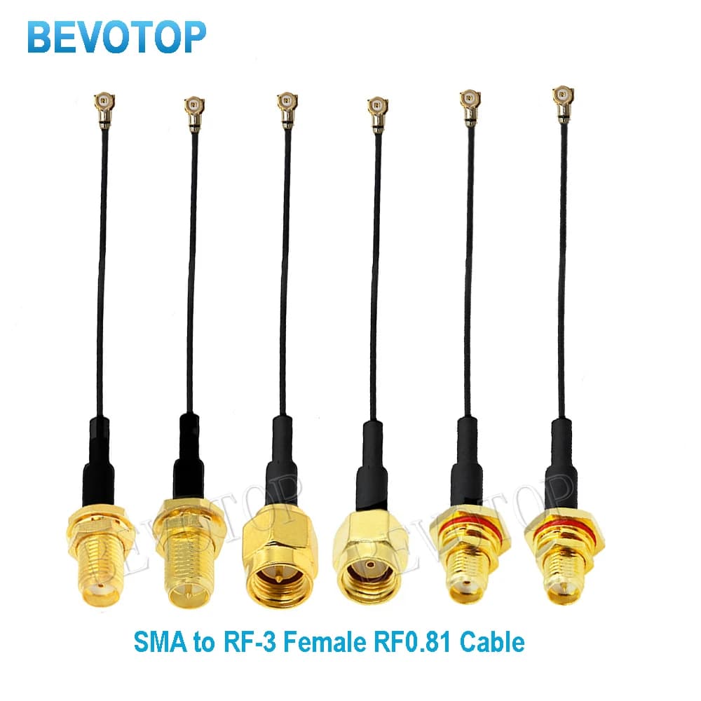 2PCS/lot u.FL-3 MHF-3 Female to RP-SMA/SMA Female WIFI Antenna Jumper Cable RF0.81 Pigtail Extension Cable Assembly BEVOTOP