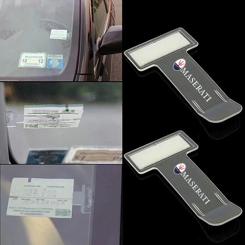 Invoice Ticket Holder Car Receipt Clip Temporary Parking Card for Maserati Ghibli Quattroporte Levante Gransport Granlusso
