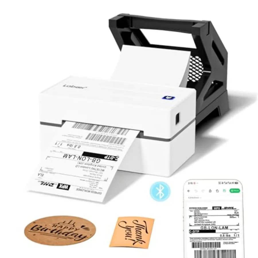 Stampante per etichette con supporto, stampante termica wireless Bluetooth 4x6 per etichette di spedizione per piccole imprese, compatibile con iPhone, An
