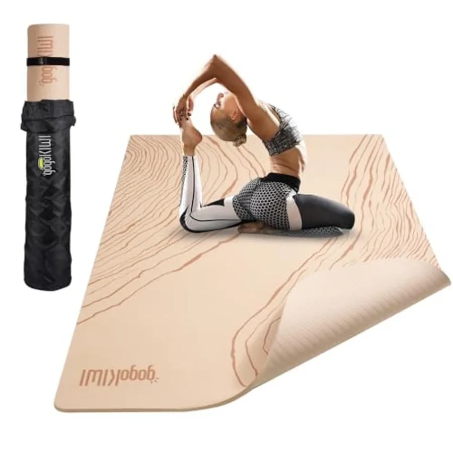 Yoga Mat Great Gogokiwi 6'x4' 1/4 1/2 Thickness Extra Largo for Yoga Pilates Stretching Fitness