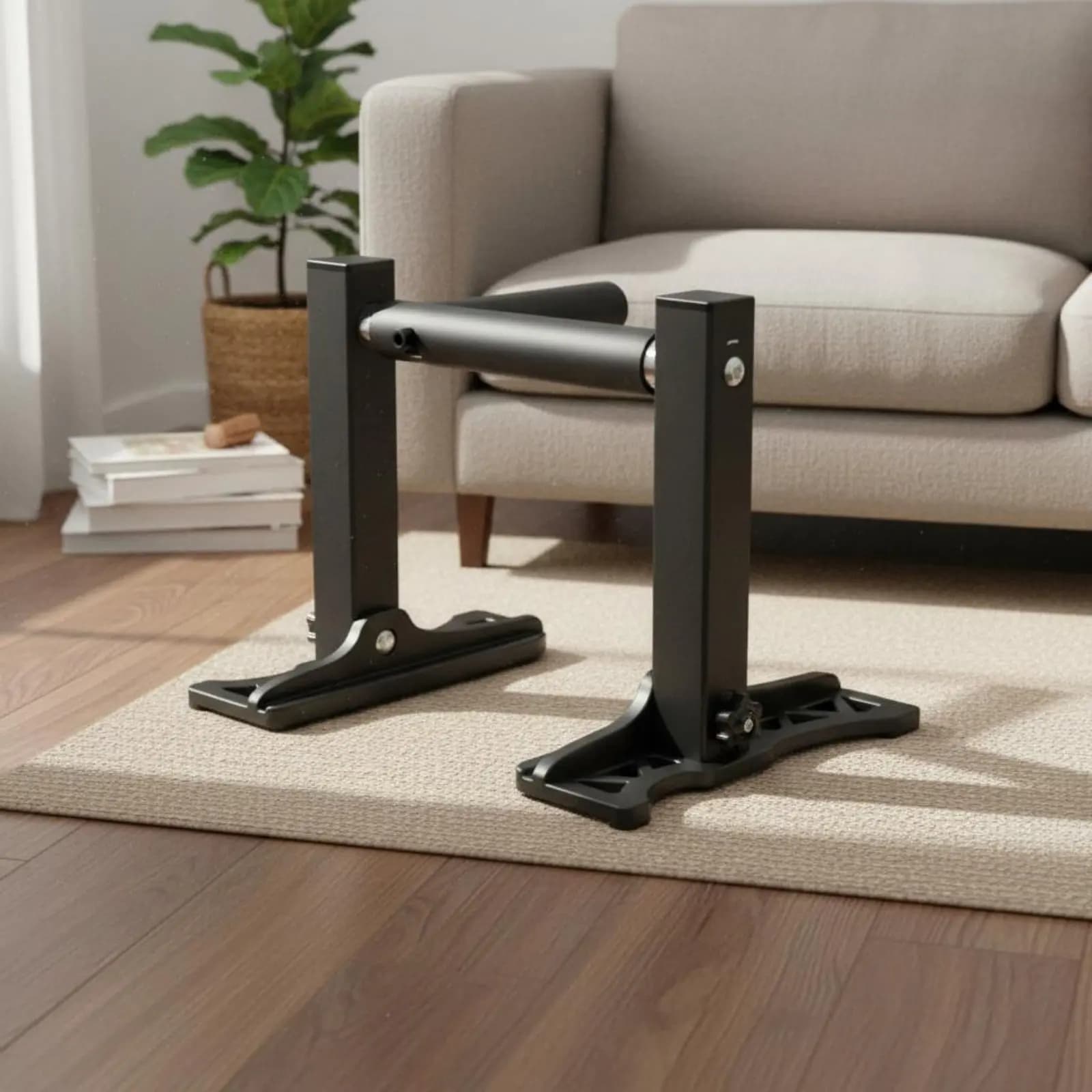 2 Pezzi Supporto Regolabile per Trazioni, Barra per Trazioni da Telaio Porta Salvaspazio, Supporti per Flessioni con Base Stabile, Maniglia Antiscivolo per Flessioni a Terra