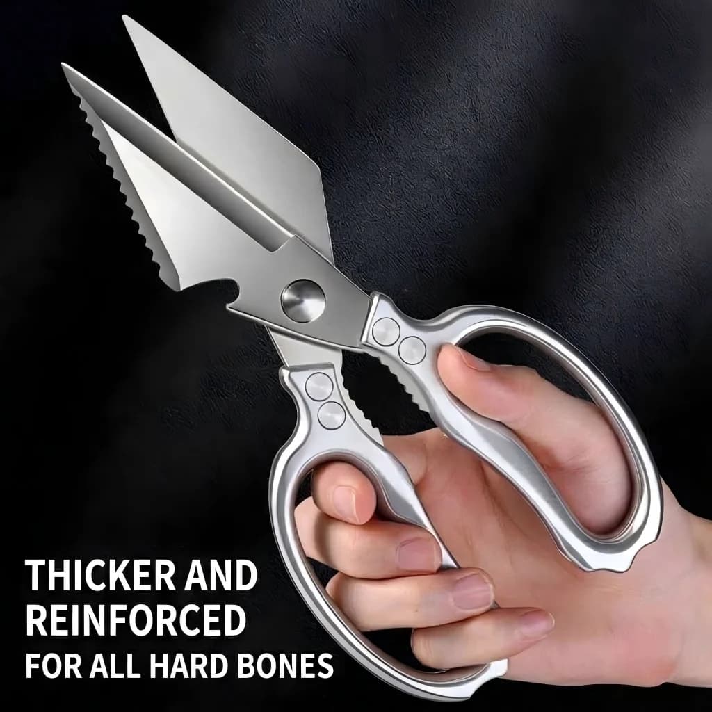Kitchen Scissors Stainless Steel Poultry Bone Scissors Multipurpose Chicken Meat Cutter Fish Scaler Opener Cooking Tool