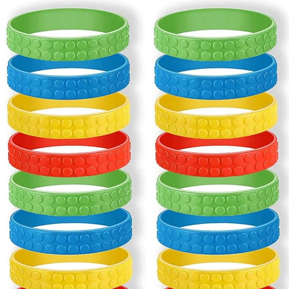 10/20/30 pezzi Building Block Braccialetti Bomboniere, Braccialetti in silicone di mattoni, per ospiti regalo, Premi di carnevale, Forniture di compleanno