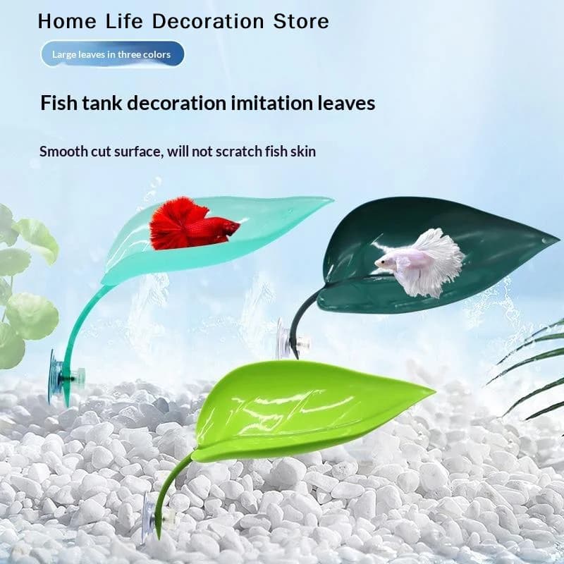 【TG】1 Pezzo Decorazione per Acquario, Foglia Artificiale per il Relax e il Gioco dei Pesci Betta, Ornamento per la Riproduzione dei Pesci, Amaca a Foglia Artificiale