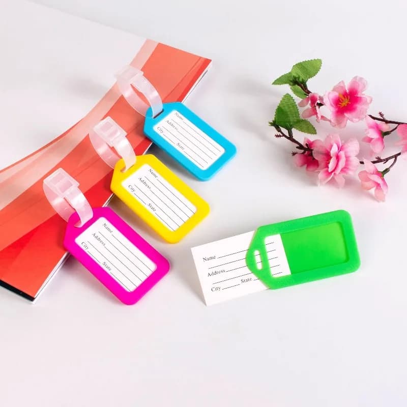 5PCS Etichetta per bagagli Spedizione d'imbarco Etichette per bagagli in plastica Accessorio da viaggio Donna Uomo Valigia ID Indirizzo Nome Etichetta per borsa