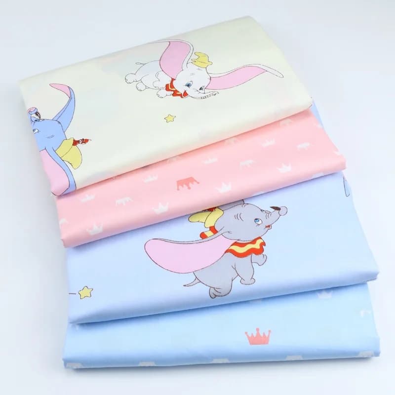 Set di Biancheria da Letto per Bambini in Puro Cotone, Coperta per Passeggino, Tessuto con Motivo Elefante, Materassino in Spugna Fai-da-Te