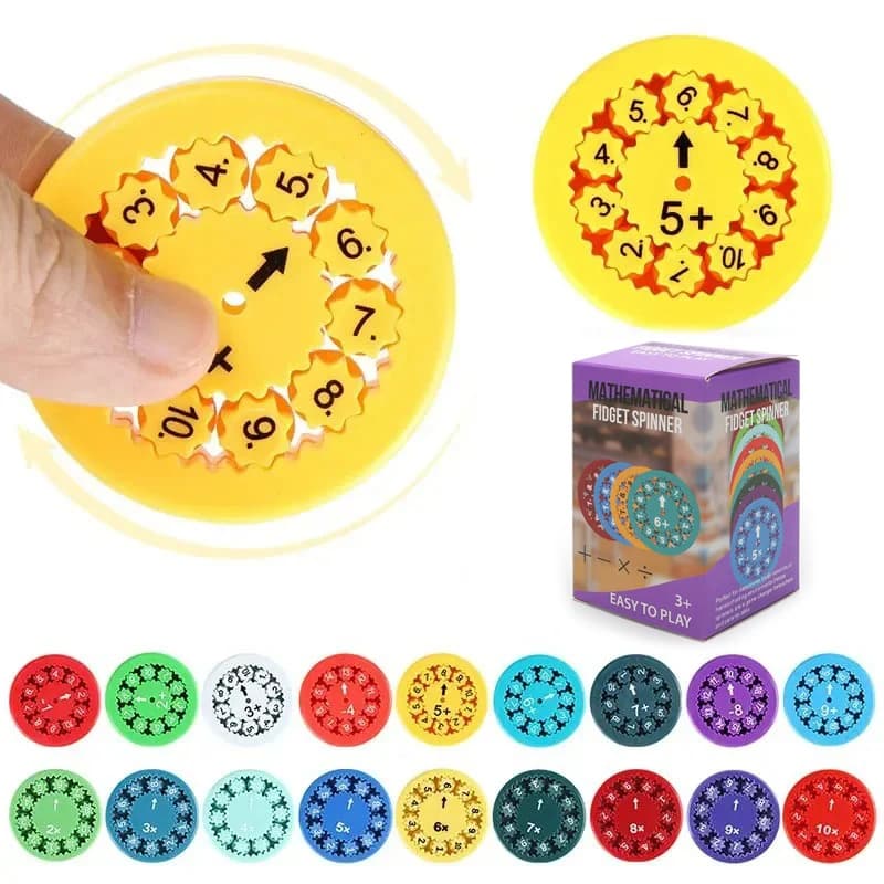 1/9 pz Matematica Fidget Spinners Desktop Gioco di Matematica Addizione Sottrazione Moltiplicazione Divisione Giochi di Matematica Bomboniere per I Bambini Regalo