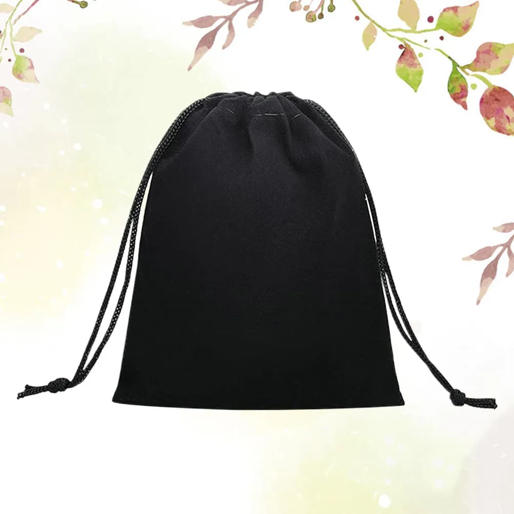 Drawstring Black Hair Dryer Bag Flannel Lint Multifunction Pouch Storage Jewelry Gift Pouch Secure Closure Lint Drawstring Bag
