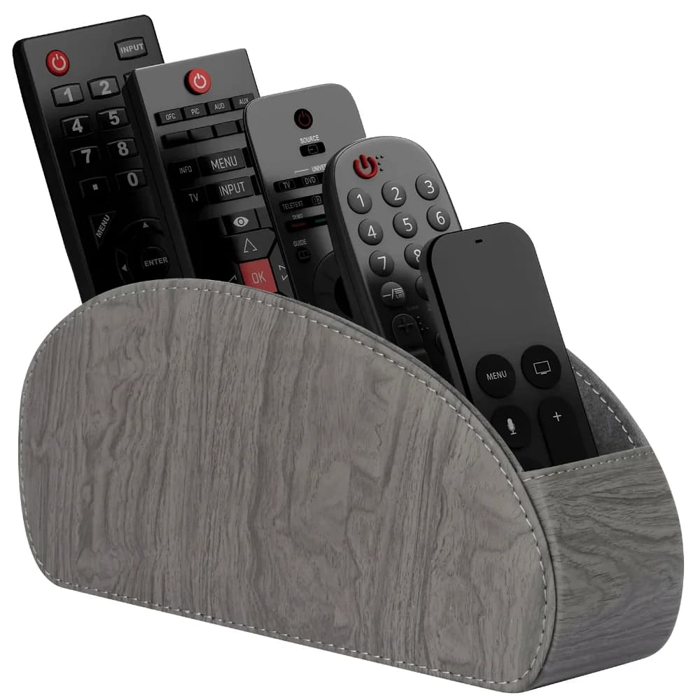 Porta Telecomandi in Pelle PU con 5 Scomparti, Organizzatore Multi-Dispositivo per TV/DVD/Blu-Ray, Scatola Portaoggetti per Scrivania e Cassetti, Decorazione Casa e Ufficio