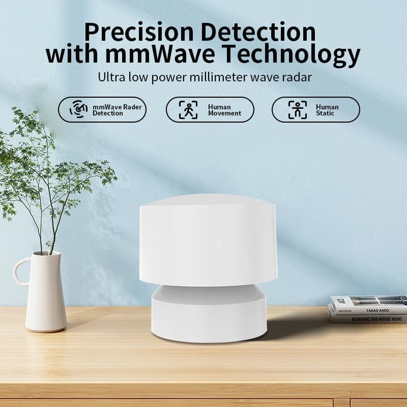 Il sensore di presenza umana Zigbee o Wi-Fi funziona con l'app Smart Life per il monitoraggio remoto e l'automazione domestica intelligente