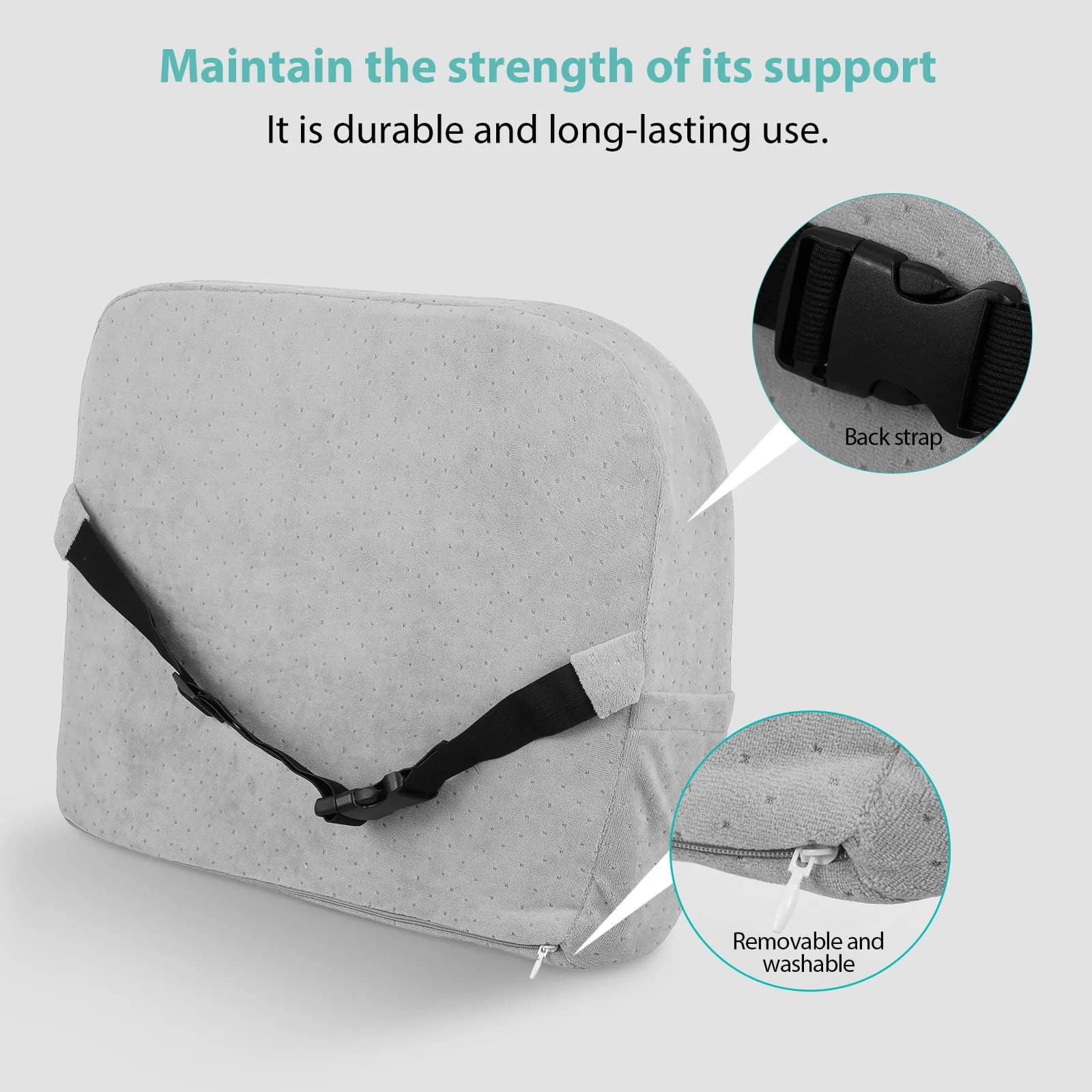 Cuscino ergonomico per supporto lombare, cuscino per schienale in memory foam, per letti, divani, sedie, distribuzione della pressione, postura sana