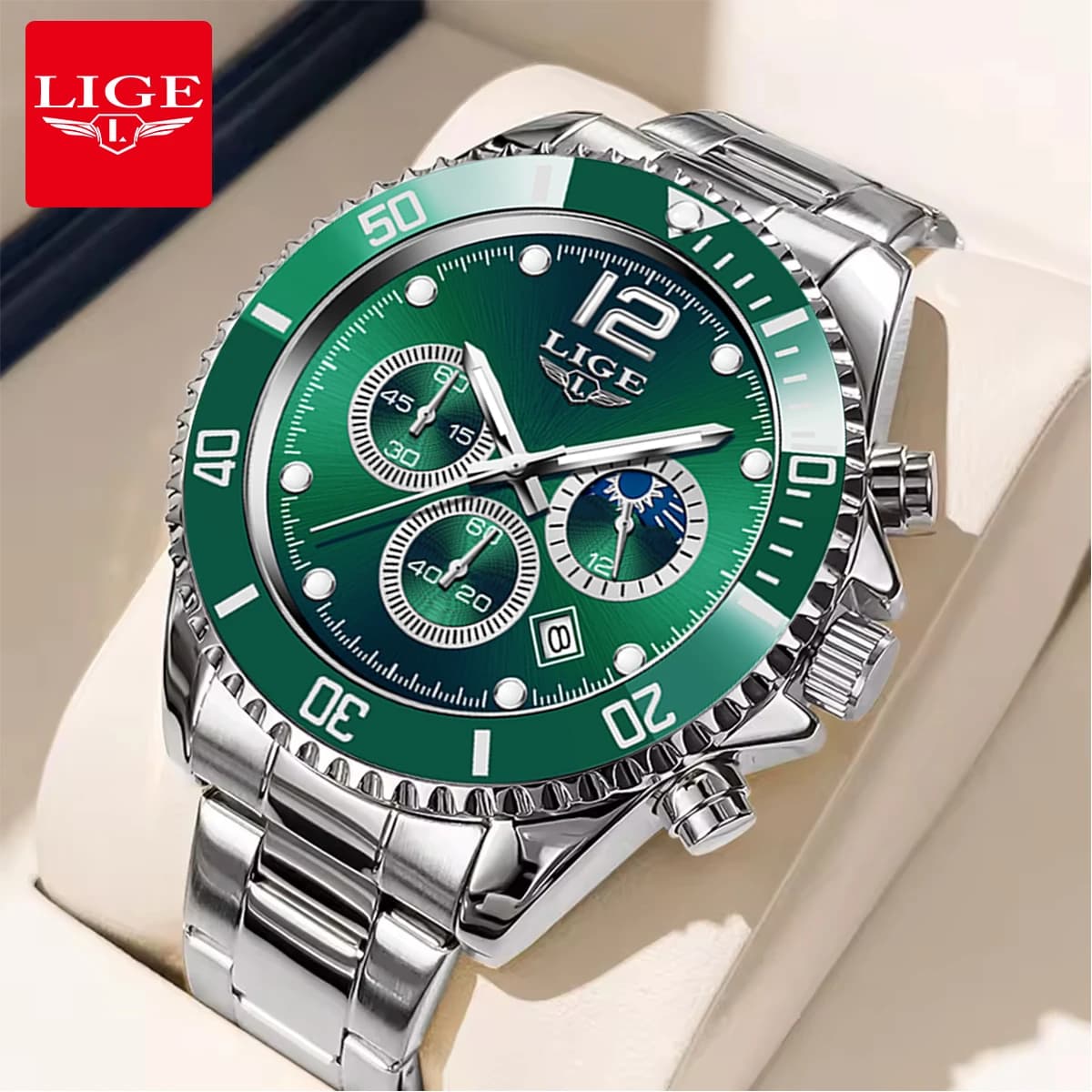 LIGE Nuovo Orologio da Uomo Sportivo Impermeabile in Acciaio Inossidabile al Quarzo, Orologio di Lusso da Uomo per Affari con Quadrante Luminoso, Relogio Masculino