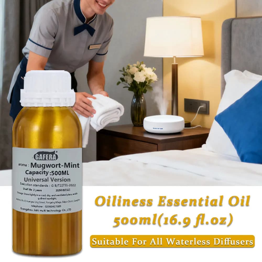 GAFERA 500ml (16.9 fl.oz) Oli Essenziali di Artemisia-Menta Hilton - Per Diffusore Senza Acqua, Olio Aromaterapico di Ricambio per Diffusore di Aromi