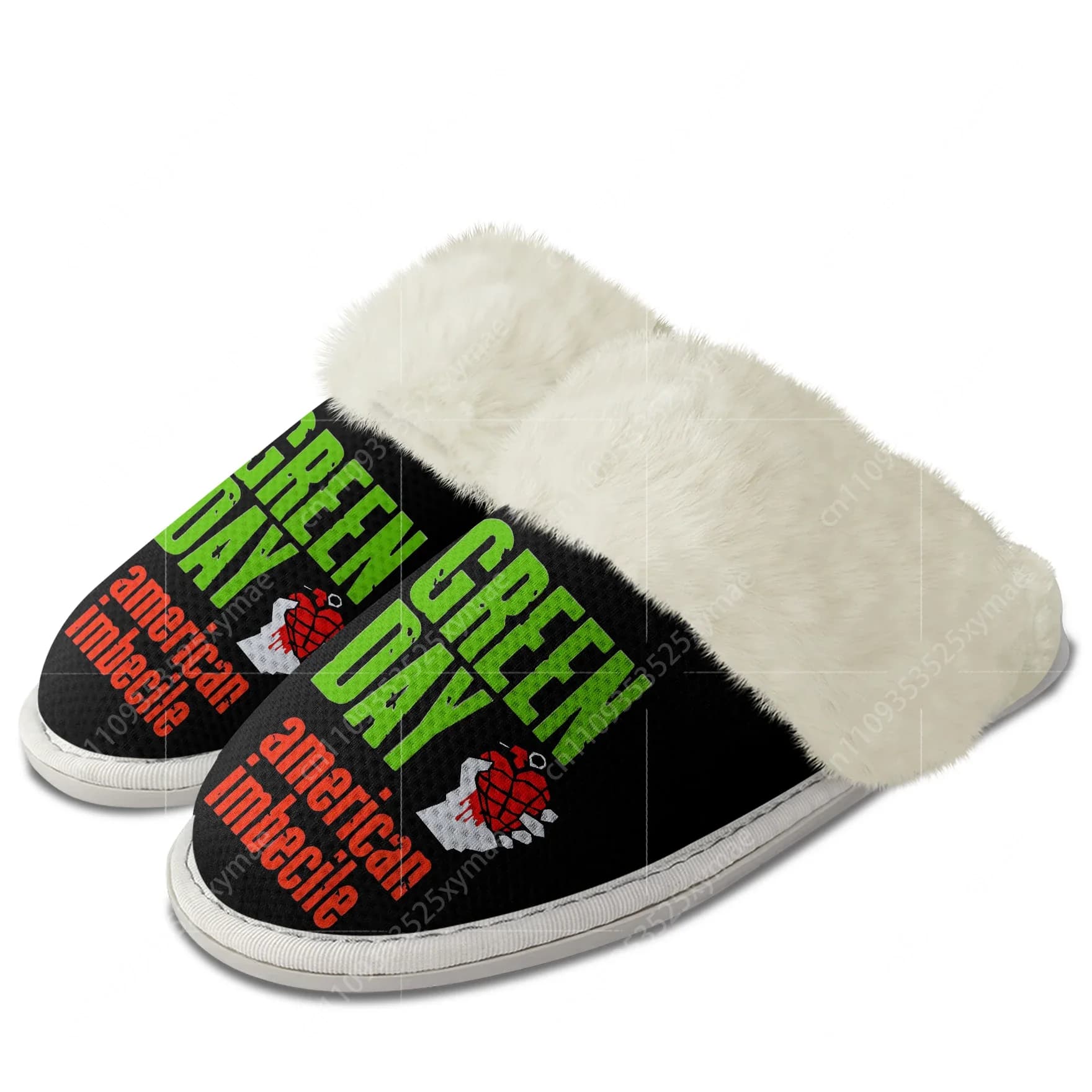 Pantofole in Peluche della Band Pop Rock Green Day, Scarpe Calde per Uomo e Donna, Pantofole Termiche Leggere Personalizzate per Casa e Camera da Letto
