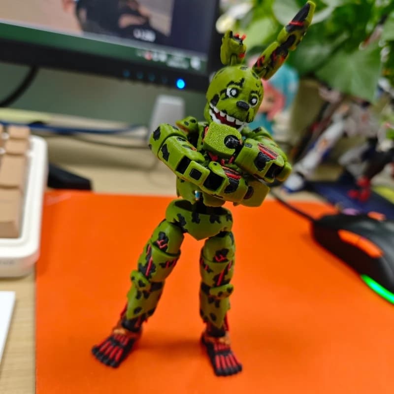 Action Figure Multi-Articolata Rimovibile di Springtrap T13 di Five Nights At Harem 3 Stampata in 3D
