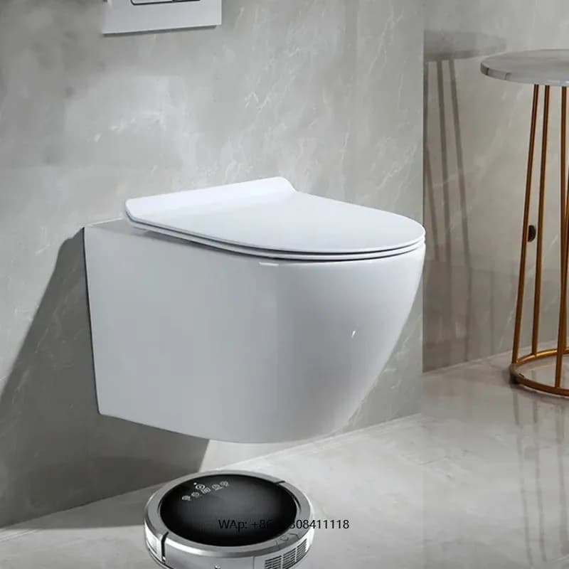 Toilette a parete Piccolo appartamento Montaggio a parete Installazione scura Serbatoio a parete Toilette sospesa intelligente