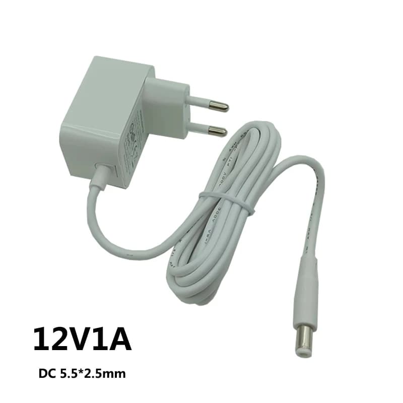 Adattatore bianco universale Alimentatore 12v 12v 1a da 220 a 12 Volt 1 Amp Adattatore di commutazione alimentatore Convettore spina UE 5,5 * 2,5 mm