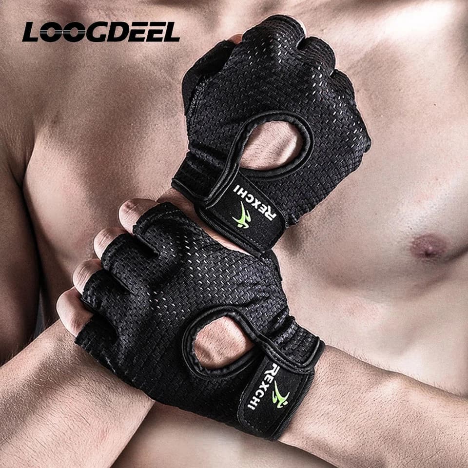 Professional Gym Fitness Gloves Women's Weight Lift Man Crossfit Training Bodybuilding Hand Protection With Half Fins