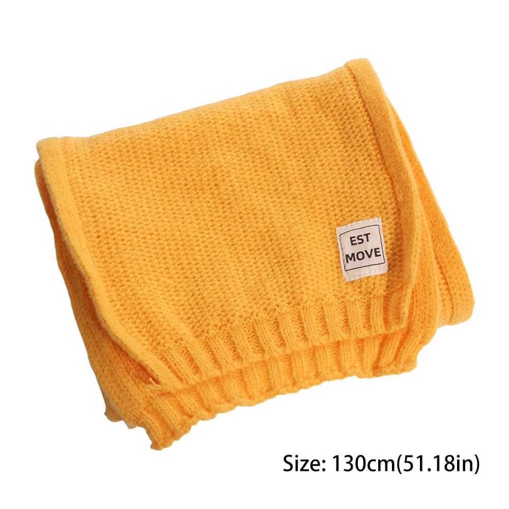 Simple Korean Style Boys Girls Scarf Autumn Winter Casual Children Knitted Scarf Warm Windproof Wool Knitting Scarves Gifts