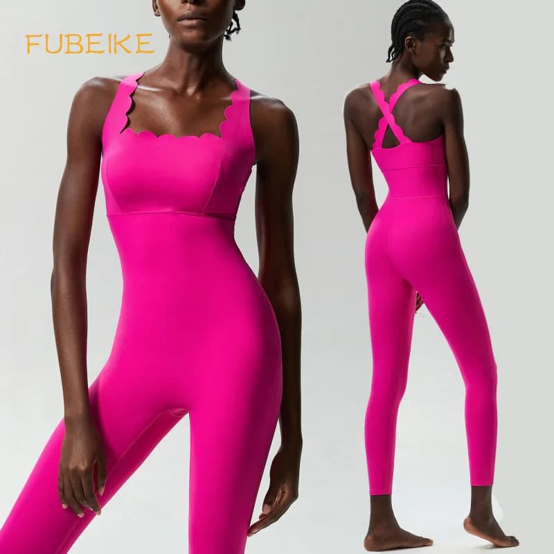 FUBEIKE Small Wave Beauty Back Yoga Fitness Women's full body high tightness super elasticized for racing sportswear