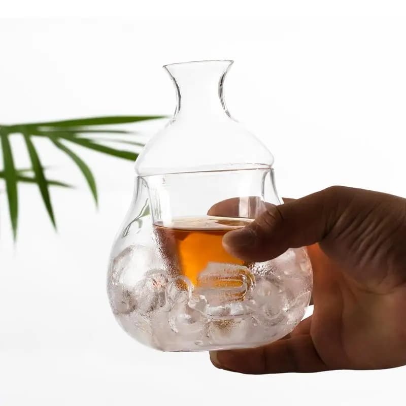 Decanter in Vetro Semplice, Dispenser per Vino Ghiacciato, Accessori per Bar e Ristoranti, Decanter Trasparente 200ML
