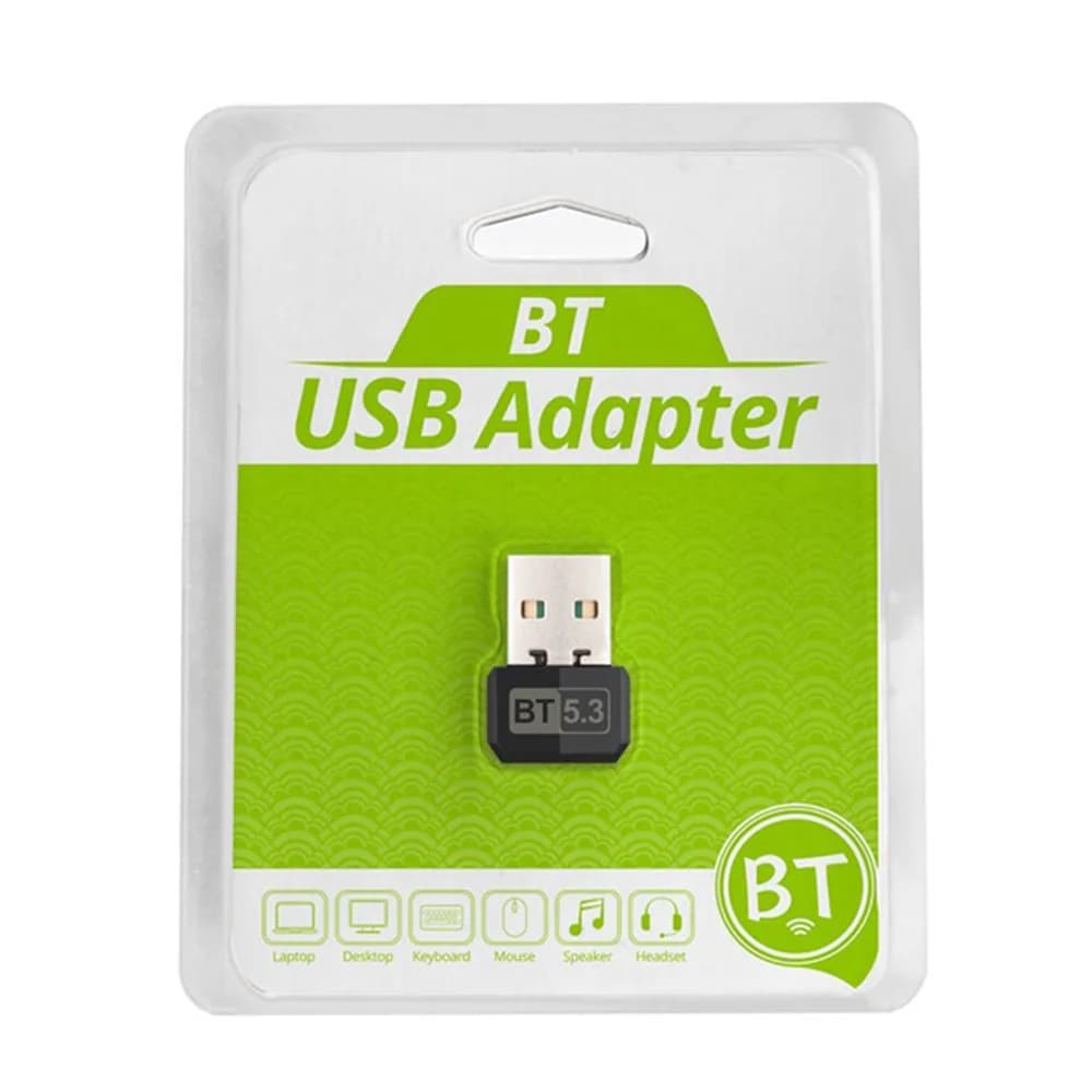 BT5.3 USB Bluetooth Adapter Driver-Free Low Latency 20M Range for Windows 8.1/10/11 Speaker Headphone Receiver Transmitter