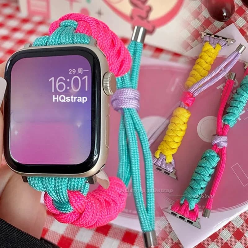 Nuovo cinturino in corda per Apple Watch 41mm 40mm 45mm 38 42mm 44mm cinturino da donna per Iwatch serie 9 8 7 6 SE 5 4 braccialetto Ultra 49mm