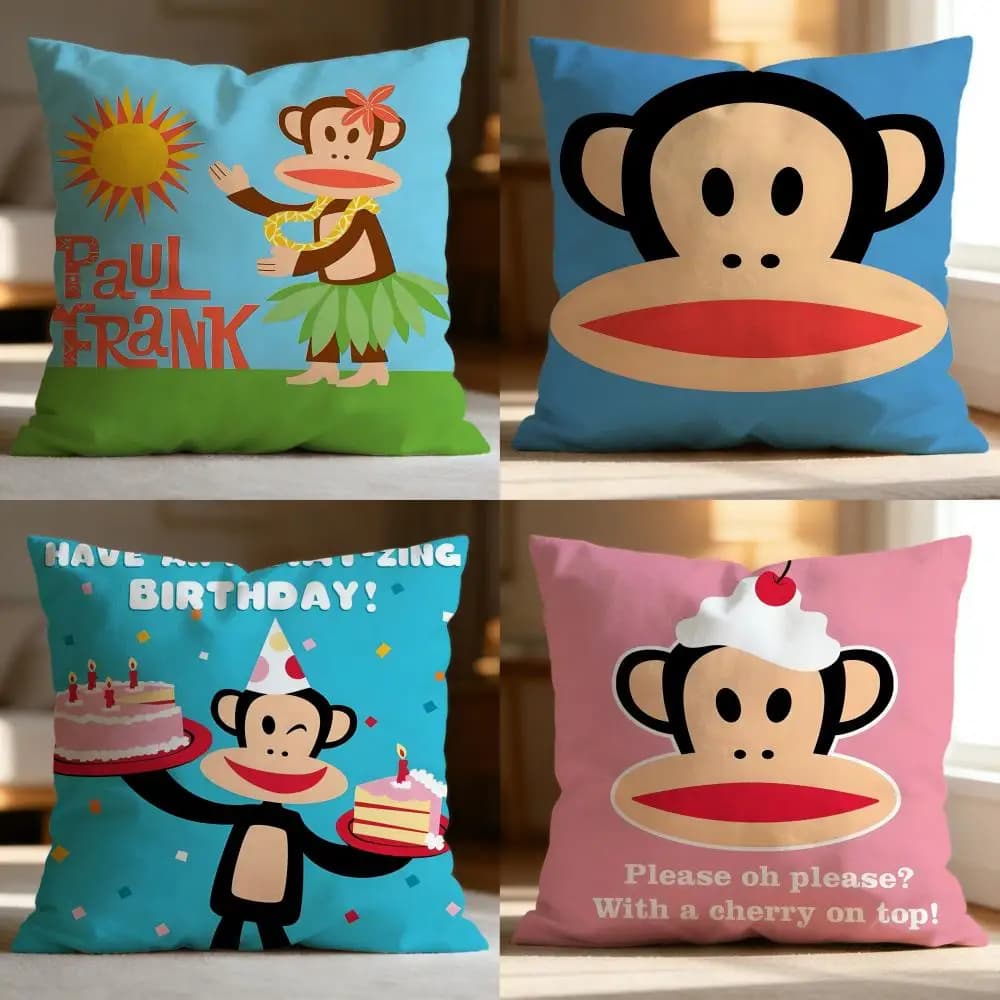 Fodera per cuscino Fashion P-PPaul Frank, morbida e lavabile, multiuso per divano, letto, viaggi, ufficio