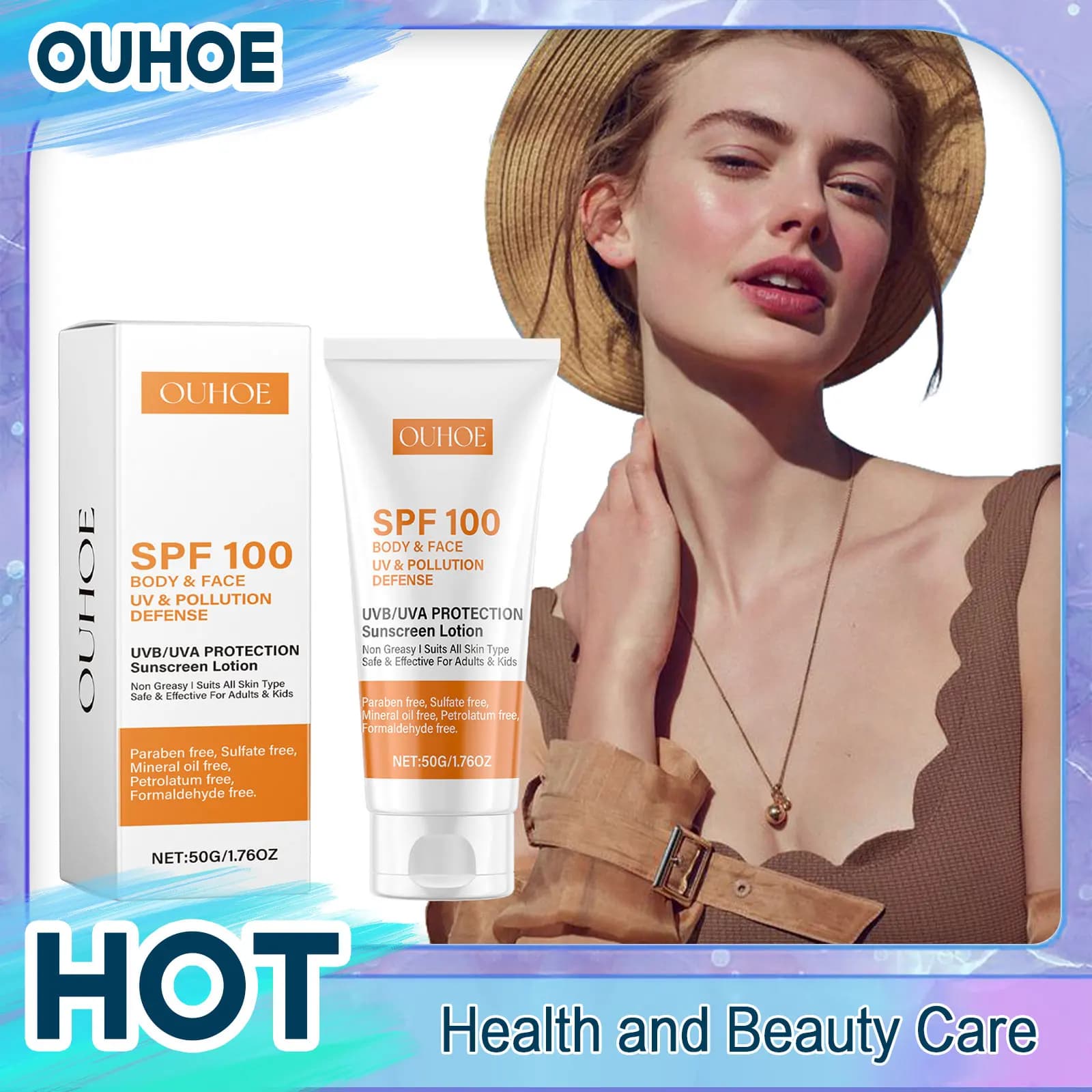 Sunscreen face body Spf100 UV protection Solar protection for skin Solar protection Oil control Solar whitening cream moisturizing
