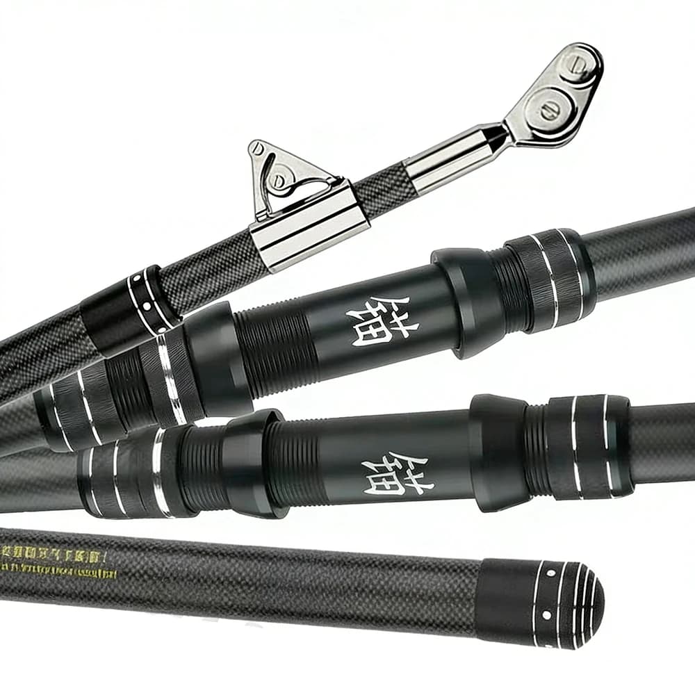 Carbon Fishing Rod 50kg Superhard Telescopic， for Sea Boat Beach Rock Fishing， Saltwater & Freshwater， 50-800g Lure