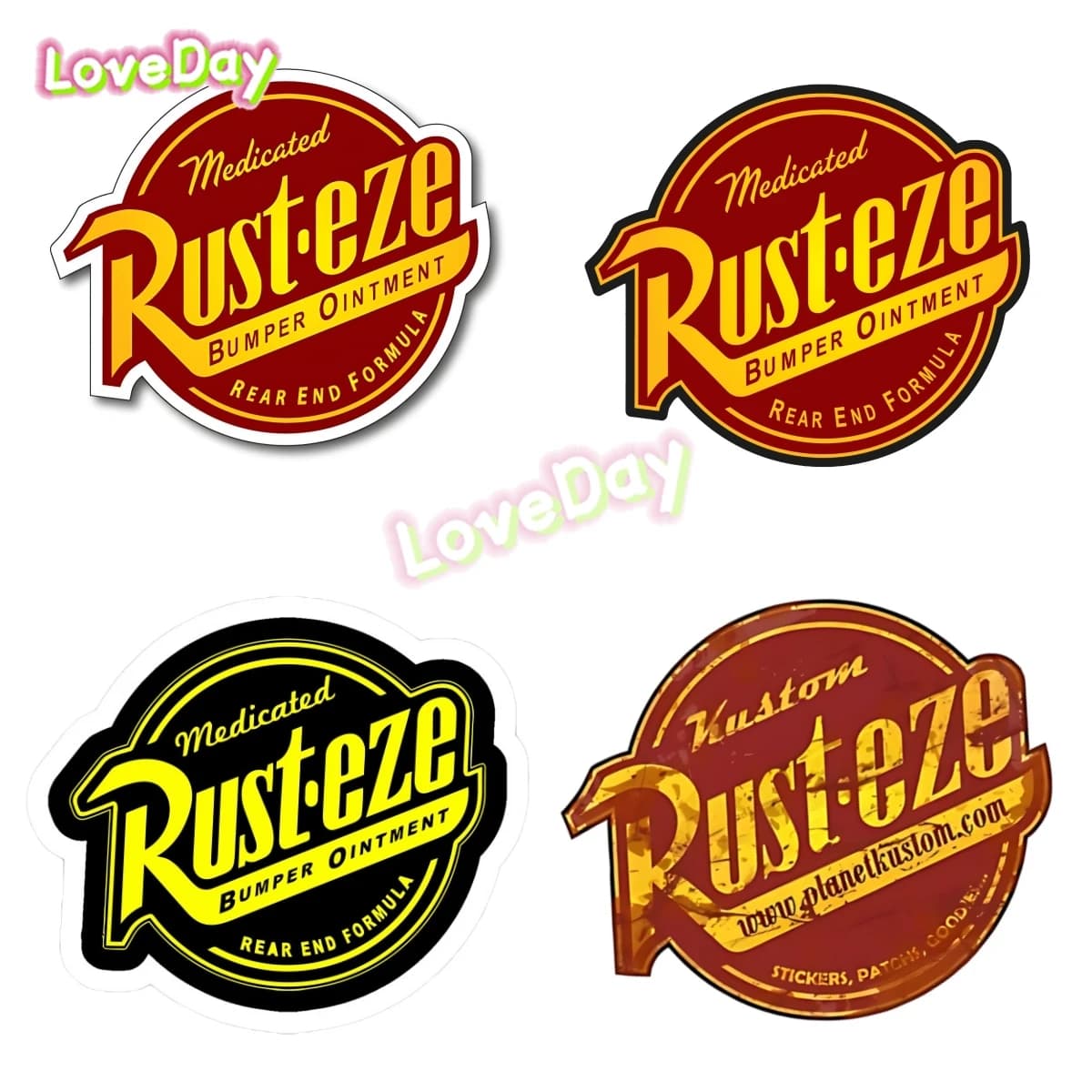 Rust-Eze Vinyl Stickers for cars and motorcycles, creative logo for cars, mobile device, racing car, Rusteze stickers for toolbox