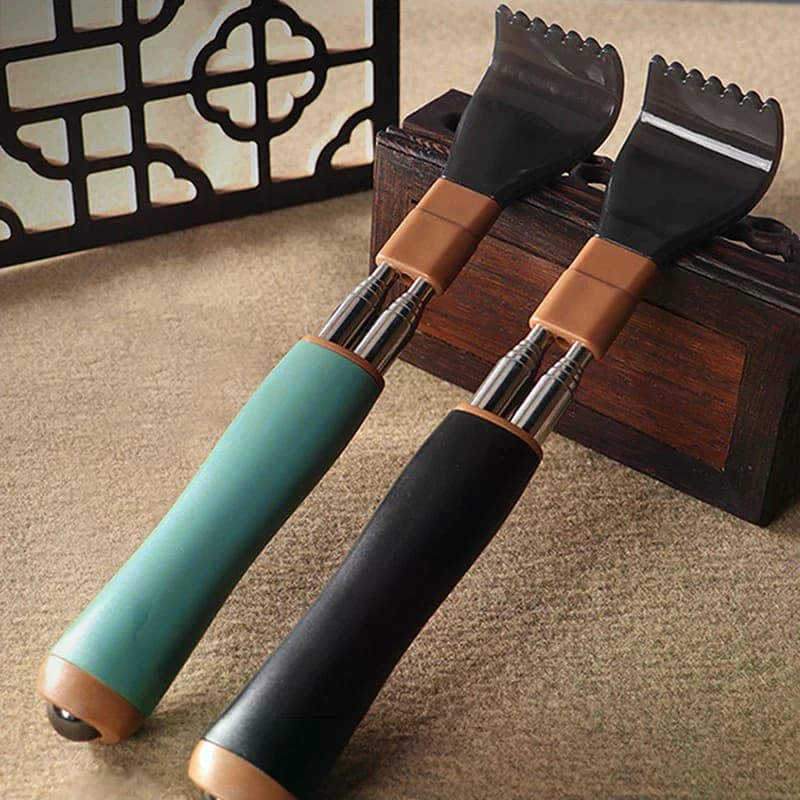 Stainless Steel Retractable Scratcher Portable Telescopic Back Scratcher Itch Massage Tool Adjustable Double Pole Scratcher Gift