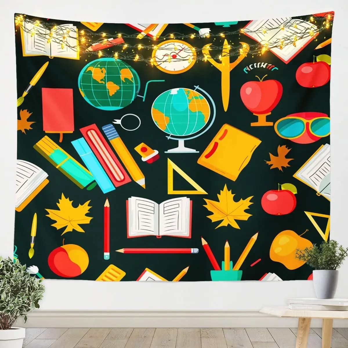 School Supplies Tapestries Drawing Board Paintbrush Wall Hangings Art,Students School Study Tapestry Fine Arts.Themed Wall Art