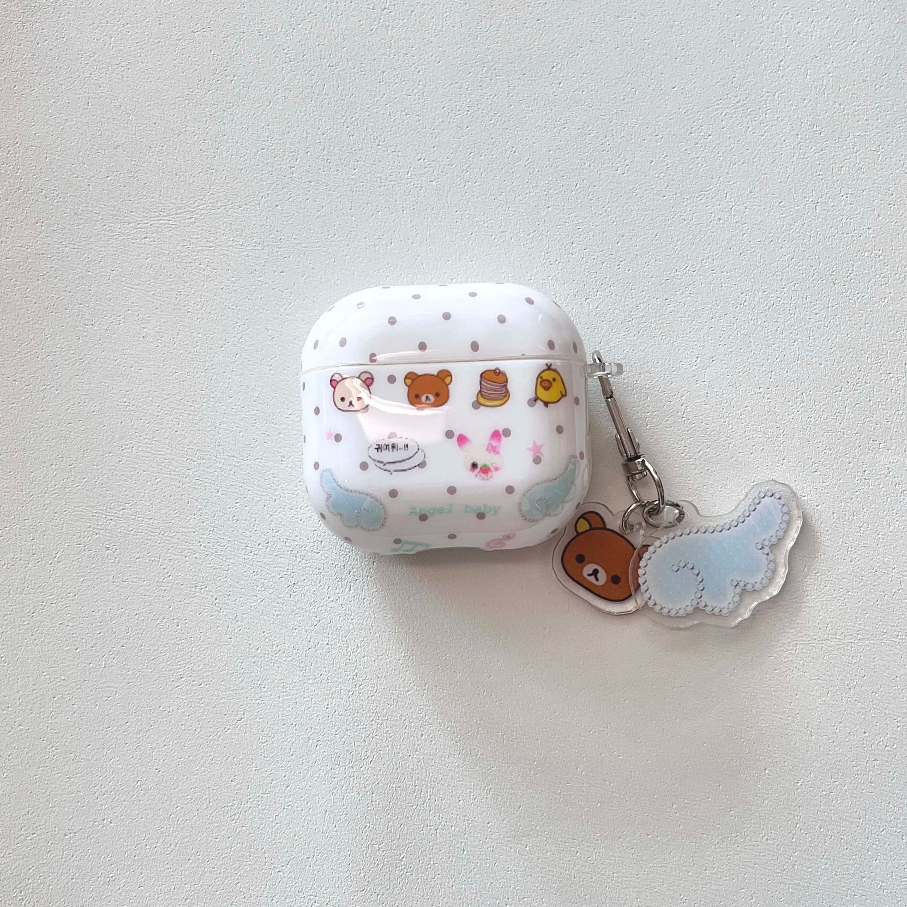 Ins Angel Wings Bear IMD Shell Cartoon Duck Custodia per auricolari per Apple Airpods 1 2 3 4 Pro 2nd Scatola di ricarica Bluetooth wireless