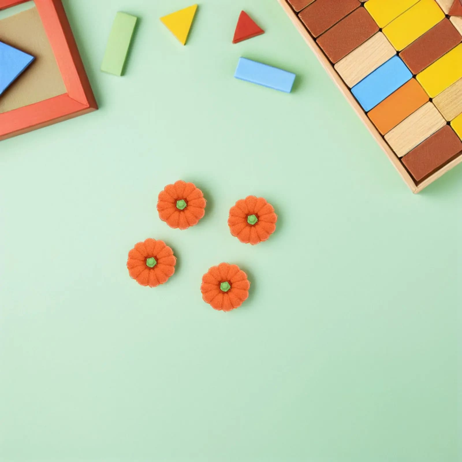 80Pcs 3D Pumpkin Erasers Mini Fall Themed Cute Kids Pencil Eraser Set Compact Fun Correction Tools for Classroom Rewards Autumn