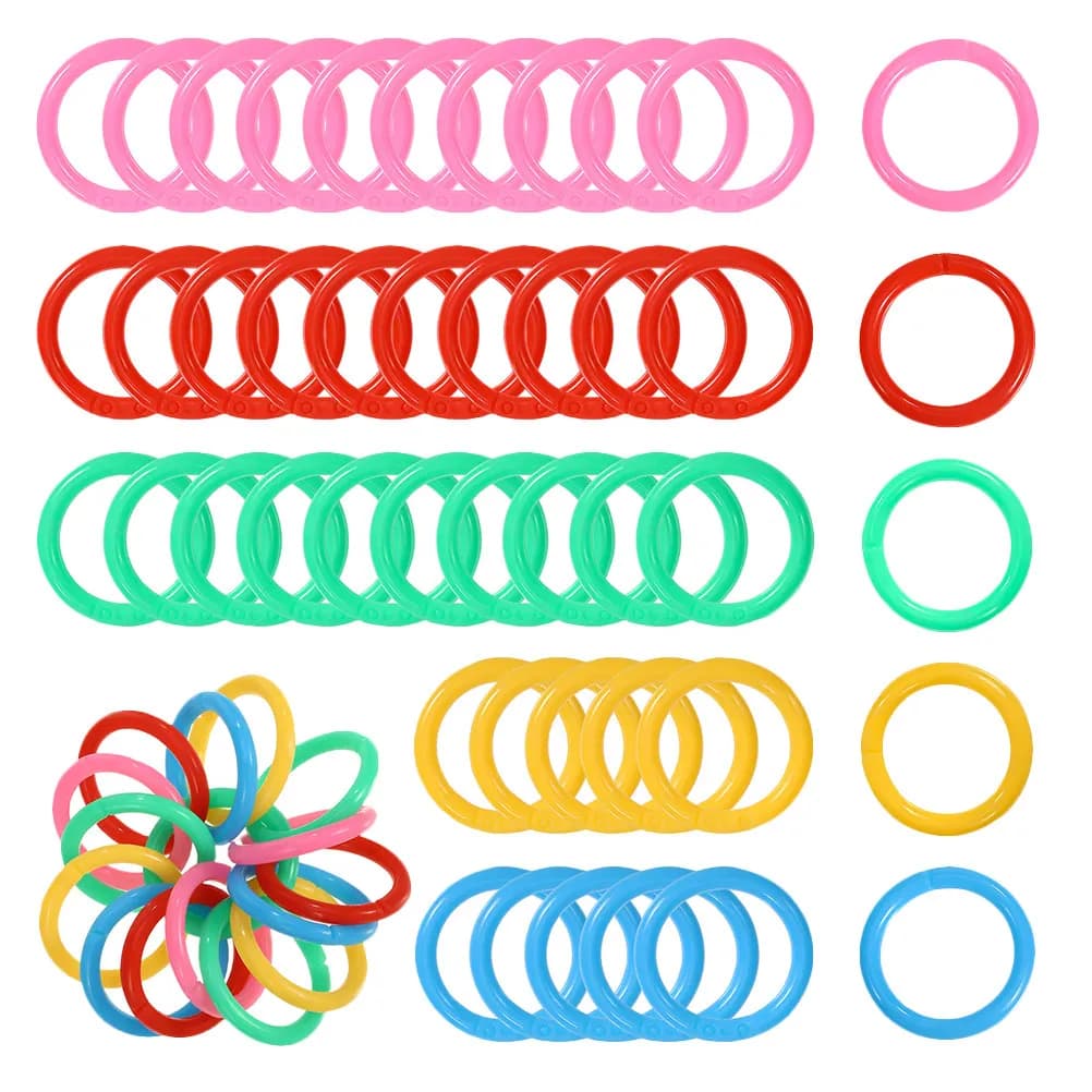 150 Pezzi Anelli in Plastica per Raccoglitori ad Anelli, per Quaderni a Fogli Mobili, Flashcard, Organizzatori per lo Studio, Portachiavi, Album Documenti, Planner