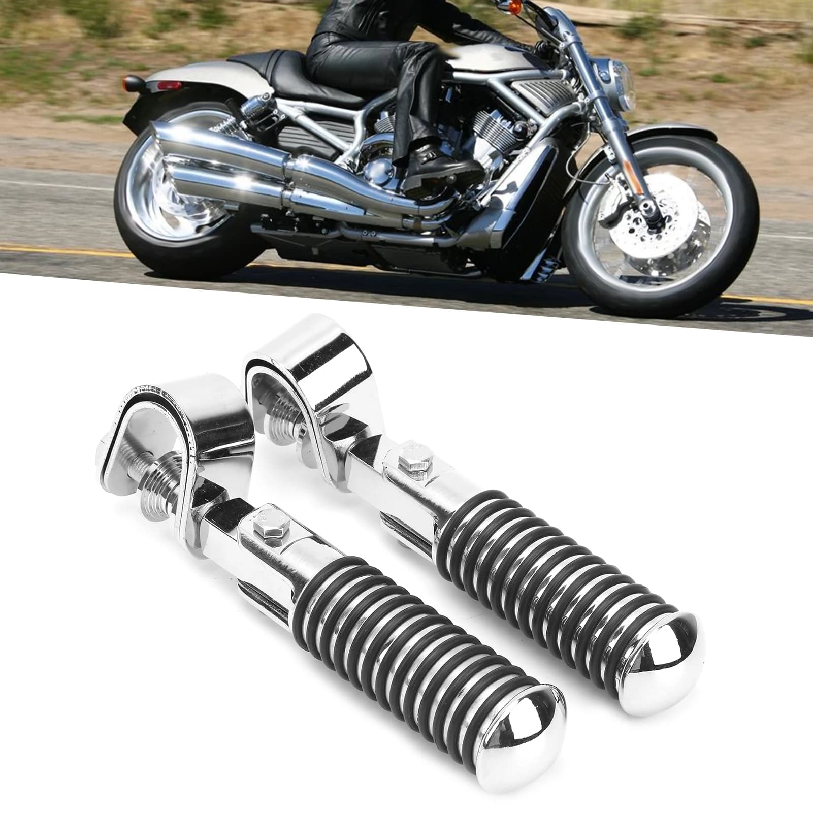 Paramotore con Pedane Poggiapiedi, Coppia di Pedane Moto con Morsetto per Barra Paramotore da 1 Pollice